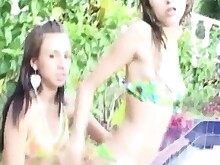 18 Brunette Fingering HD Lesbians Outdoor Pussy